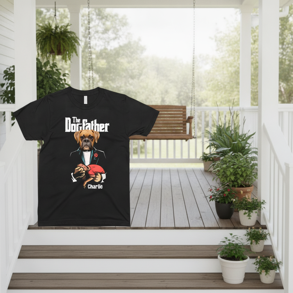 Custom Dog Dogfather Dad T-Shirt — Gift for Dad DB776