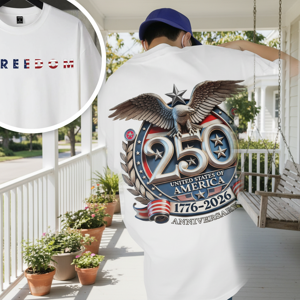 Custom Freedom Usa Eagles 250th T-Shirt — Patriotic Gift B7H2X