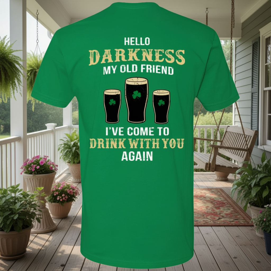 Custom Irish Darkness Front Shamrock T-Shirt — Custom Gift BFP7Z