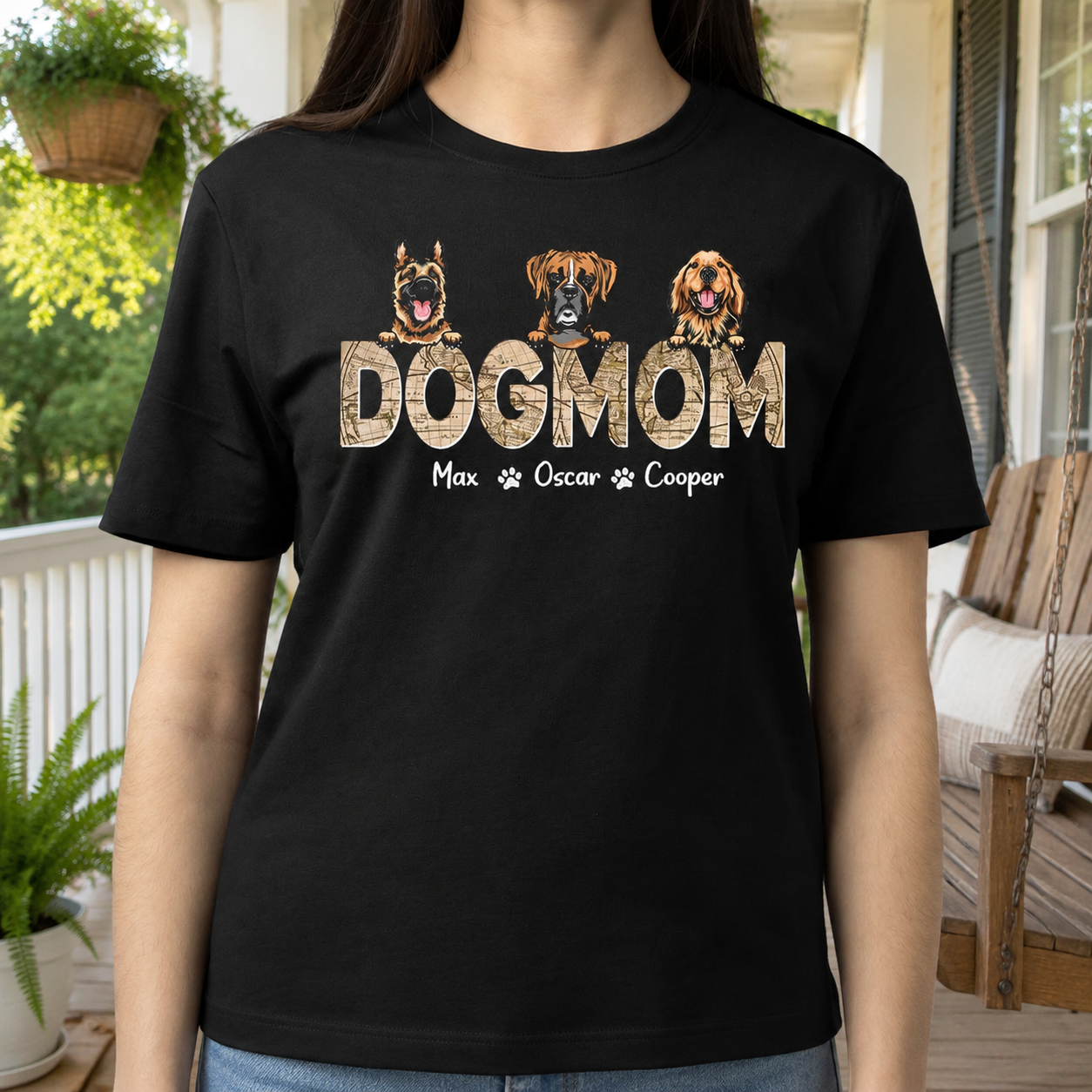 Custom Dog Dad Vintage Map T-Shirt — Gift for Dad F75Y2