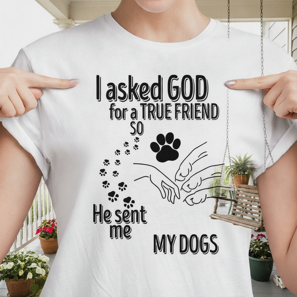 Custom Asked God True Friend T-Shirt — Gift for Dog Lovers VV3Q4