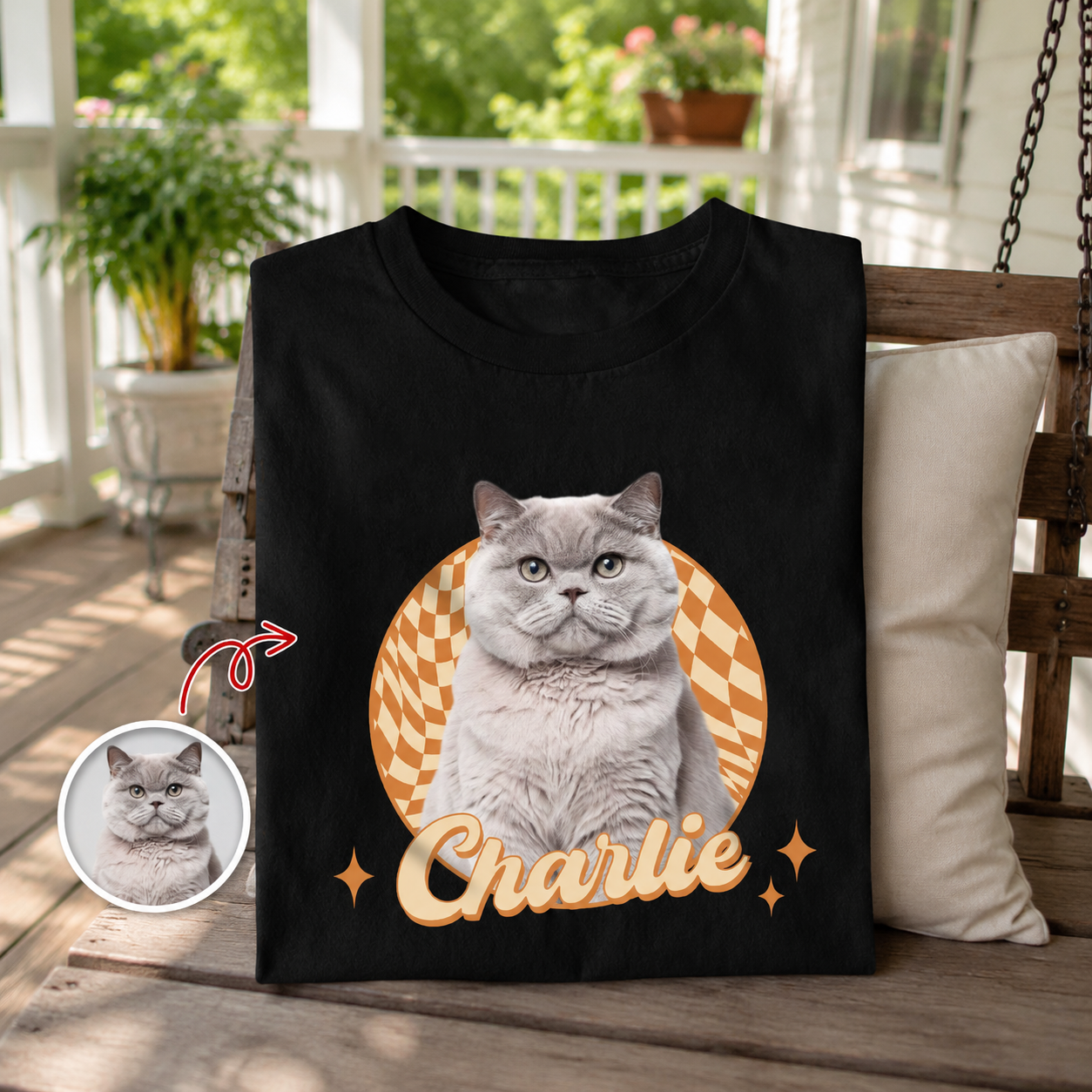 Custom Cute Cat Retro Dark T-Shirt — Gift for Cat Lovers EMG55