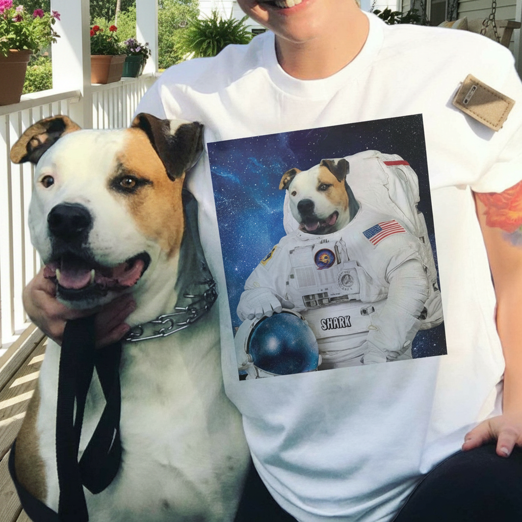 Custom Dog Funny Pet Astronaut T-Shirt — Gift for Dog Lovers 9V2SP
