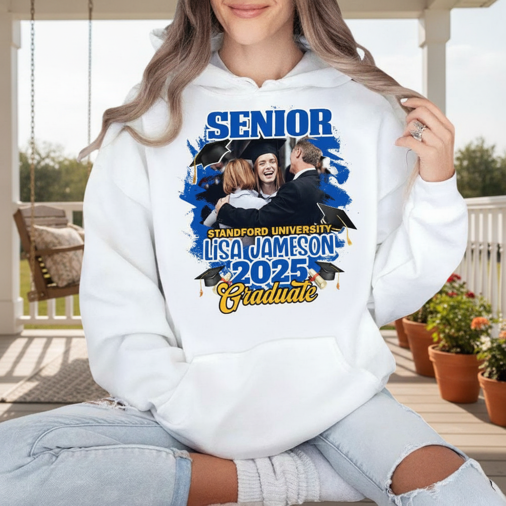 Custom Congrats Senior Graduation Bright T-Shirt — Custom Gift KQSBE