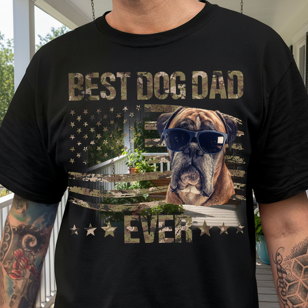 Custom Dog Best Dad Ever T-Shirt — Gift for Dad B6JPY