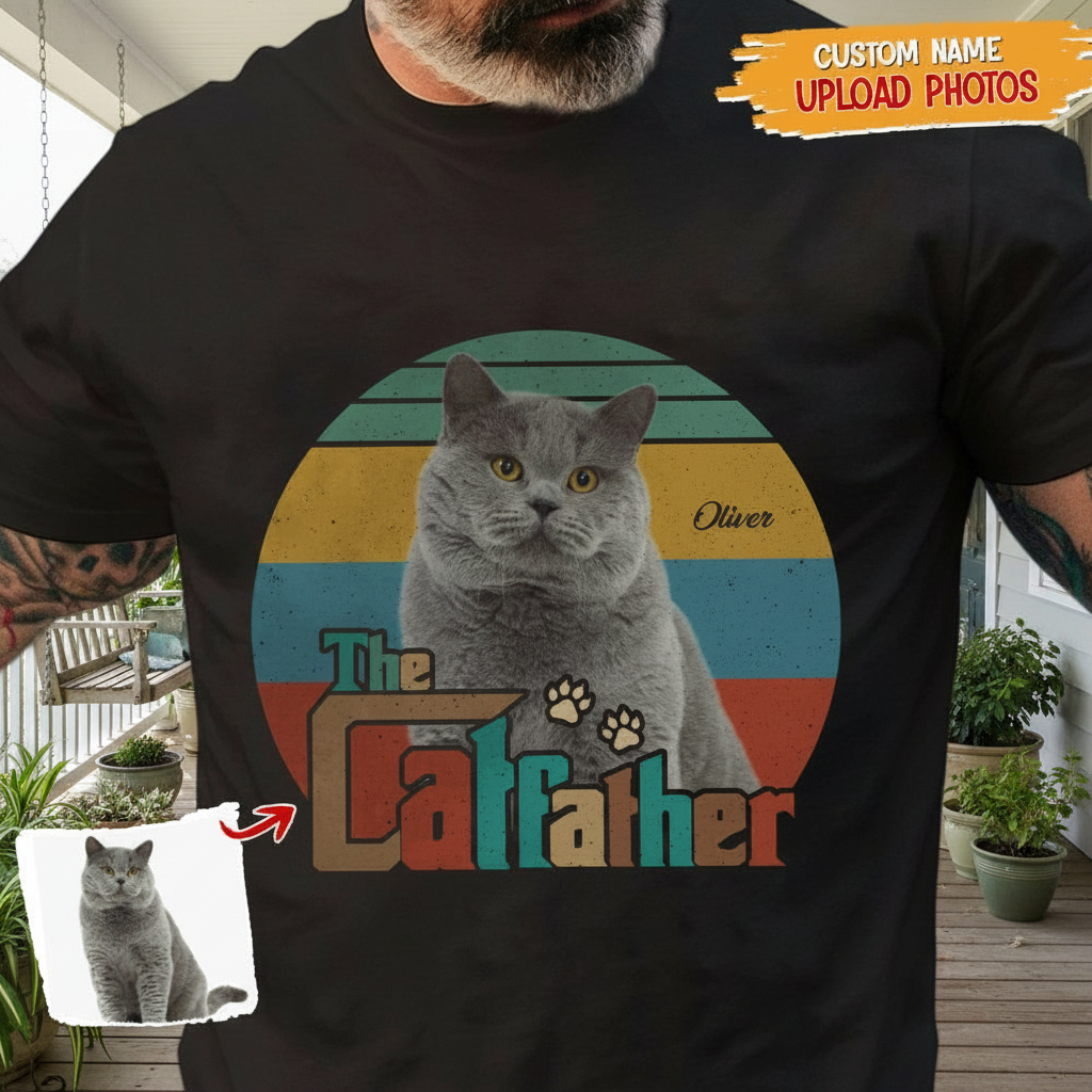 Custom Cat Father T-Shirt — Gift for Dad 7XNRY