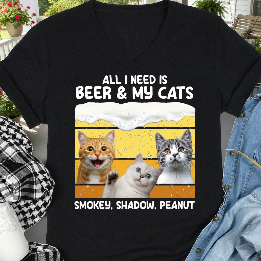 Custom All Need Beer Dogs T-Shirt — Gift for Cat Lovers CNTK3