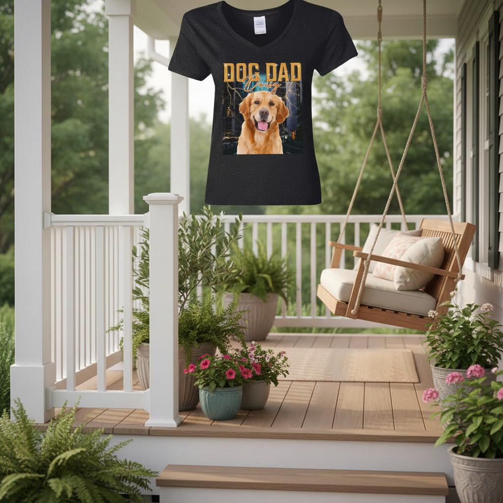 Custom Dog Vintage Portrait T-Shirt — Gift for Dog Lovers Q9A9E