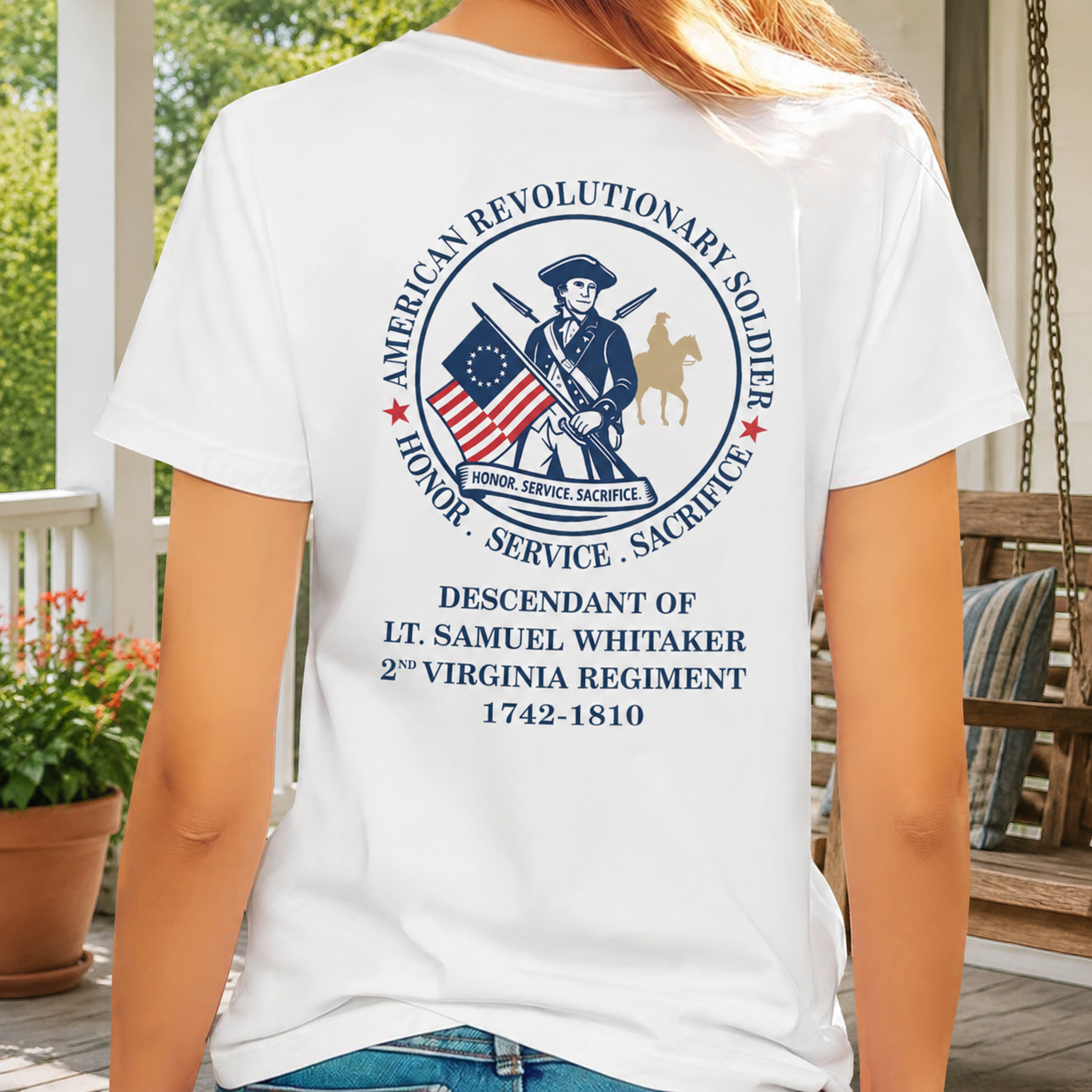 Custom Descendant Patriot Honor Service T-Shirt — Custom Gift WYR5V