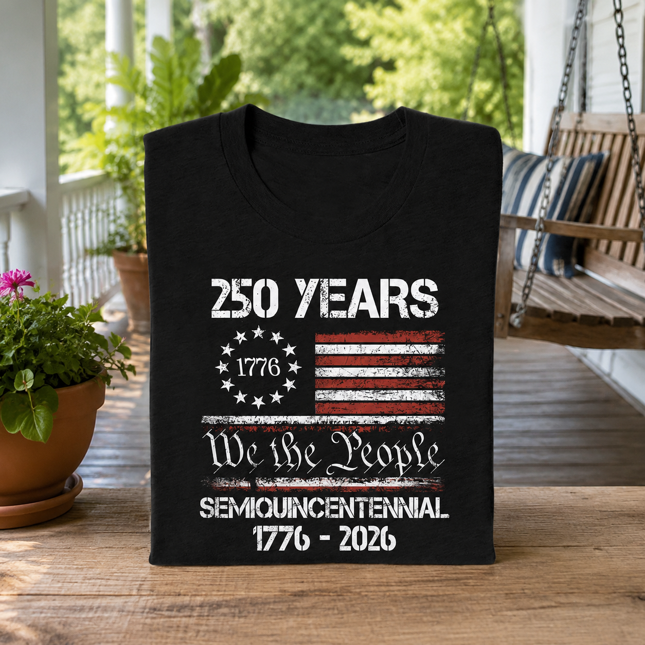 Custom America 250th Anniversary United T-Shirt — Patriotic Gift S4QN7