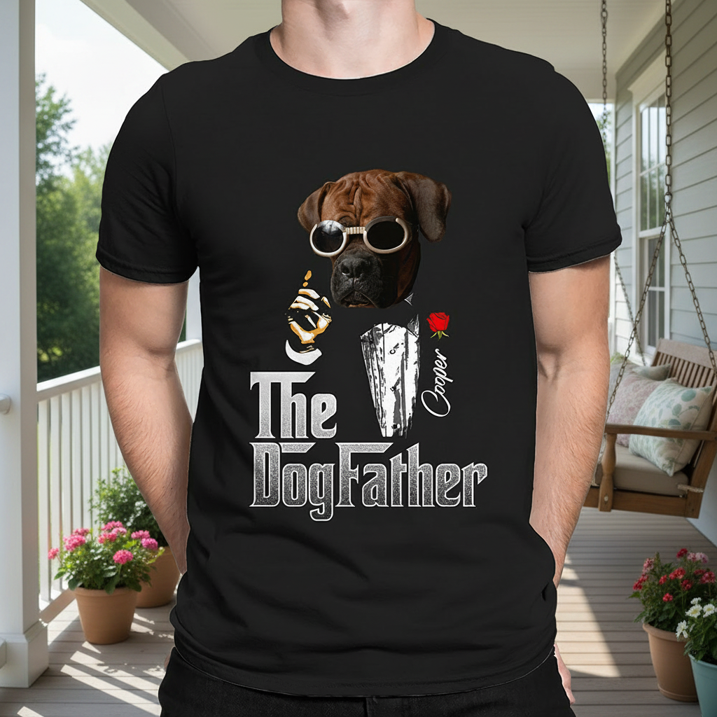 Custom Dogfather Gentlemen Dog Dad T-Shirt — Gift for Dad NAXYX
