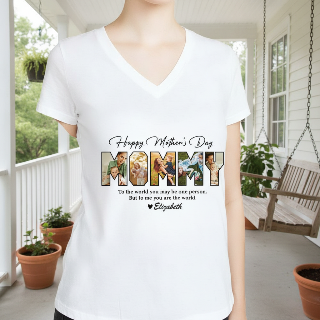 Custom My World Happy Mothers T-Shirt — Gift for Mom NYCDJ