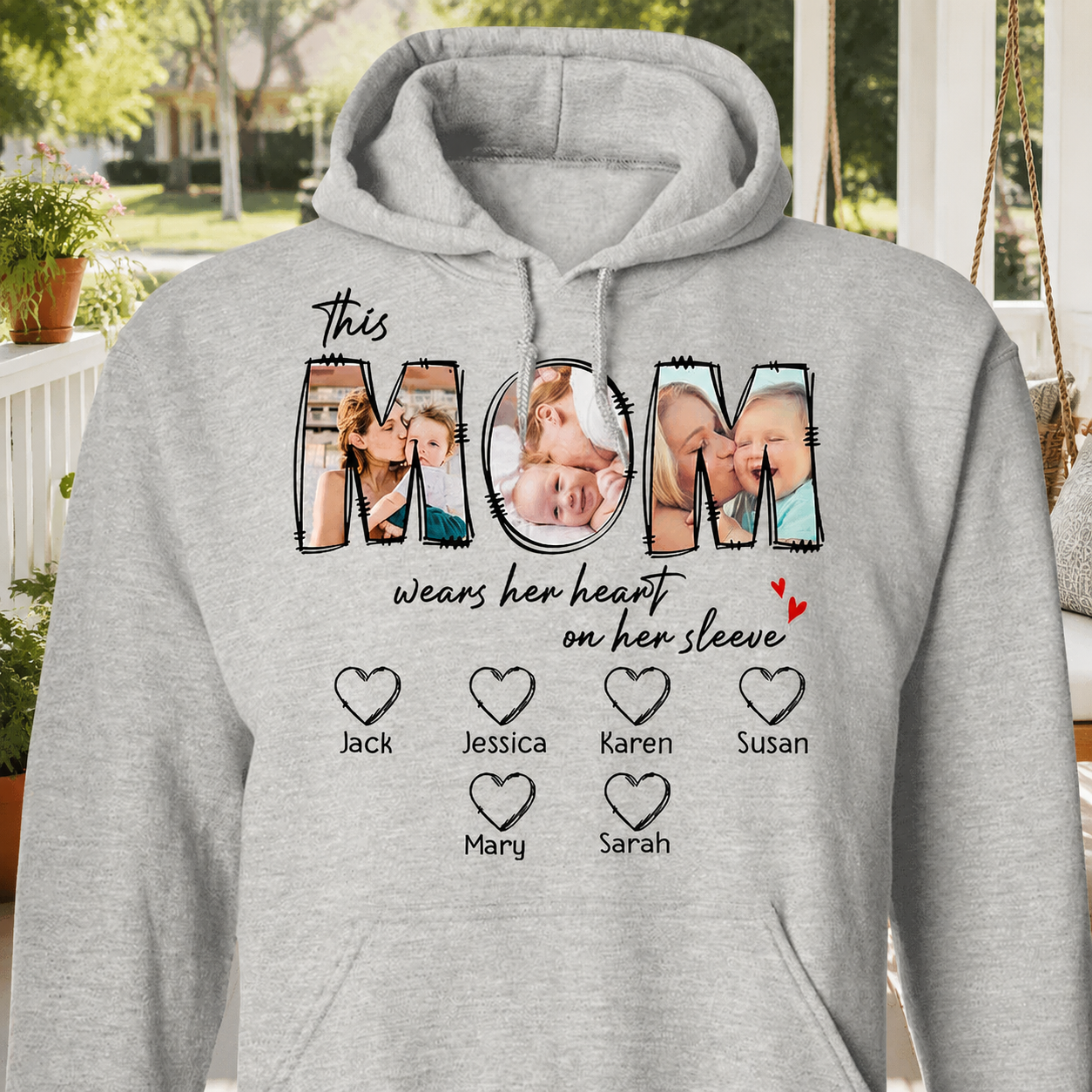 Custom This Mama Wears Heart T-Shirt — Custom Gift P6DYT