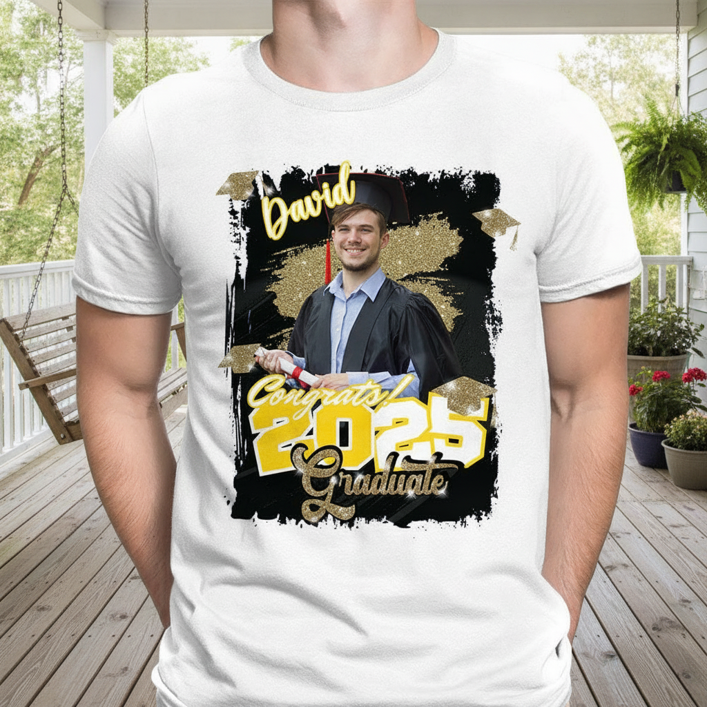 Custom Congrats Graduate Bright T-Shirt — Custom Gift J5G63