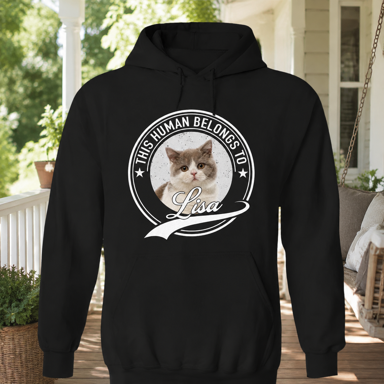 Custom Cat Human Belongs T-Shirt — Gift for Cat Lovers 2MTRF