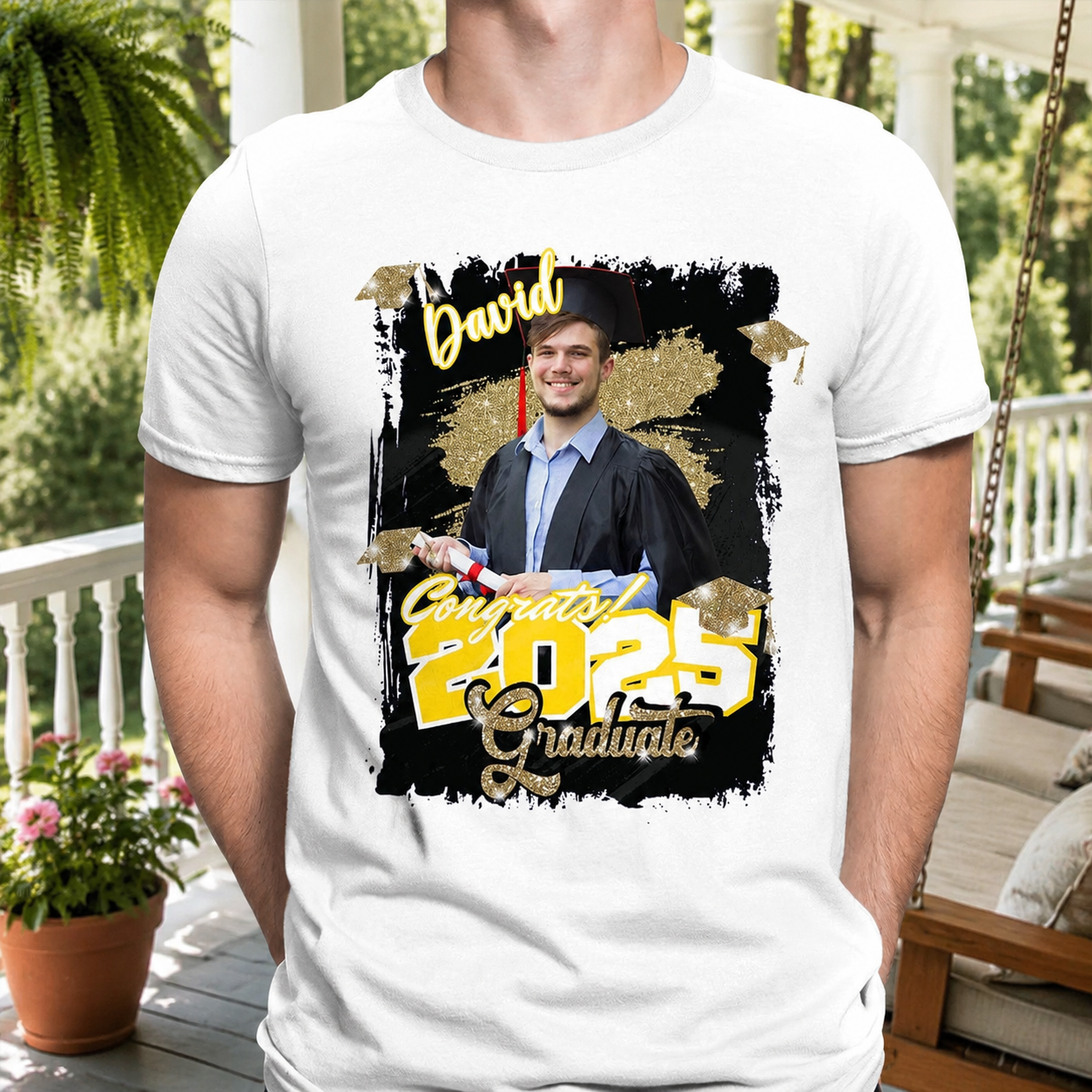 Custom Congrats Graduate Bright T-Shirt — Custom Gift HNCKB