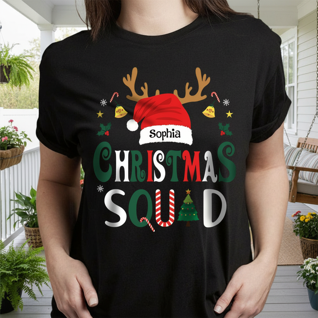 Custom Hpt Christmas Squad Family T-Shirt — Family Gift 6QMB2
