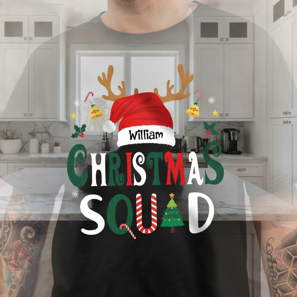 Custom Hpt Christmas Squad Family T-Shirt — Family Gift 6QMB2
