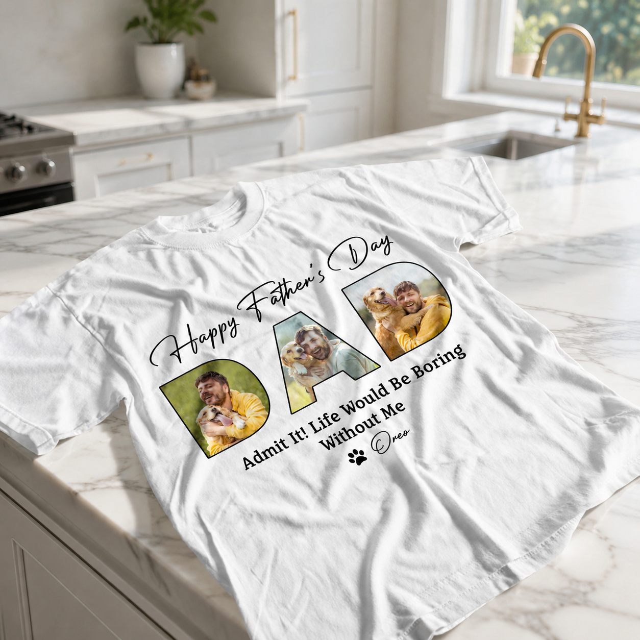 Custom Happy Fathers Day Life T-Shirt — Gift for Dad PB8XA