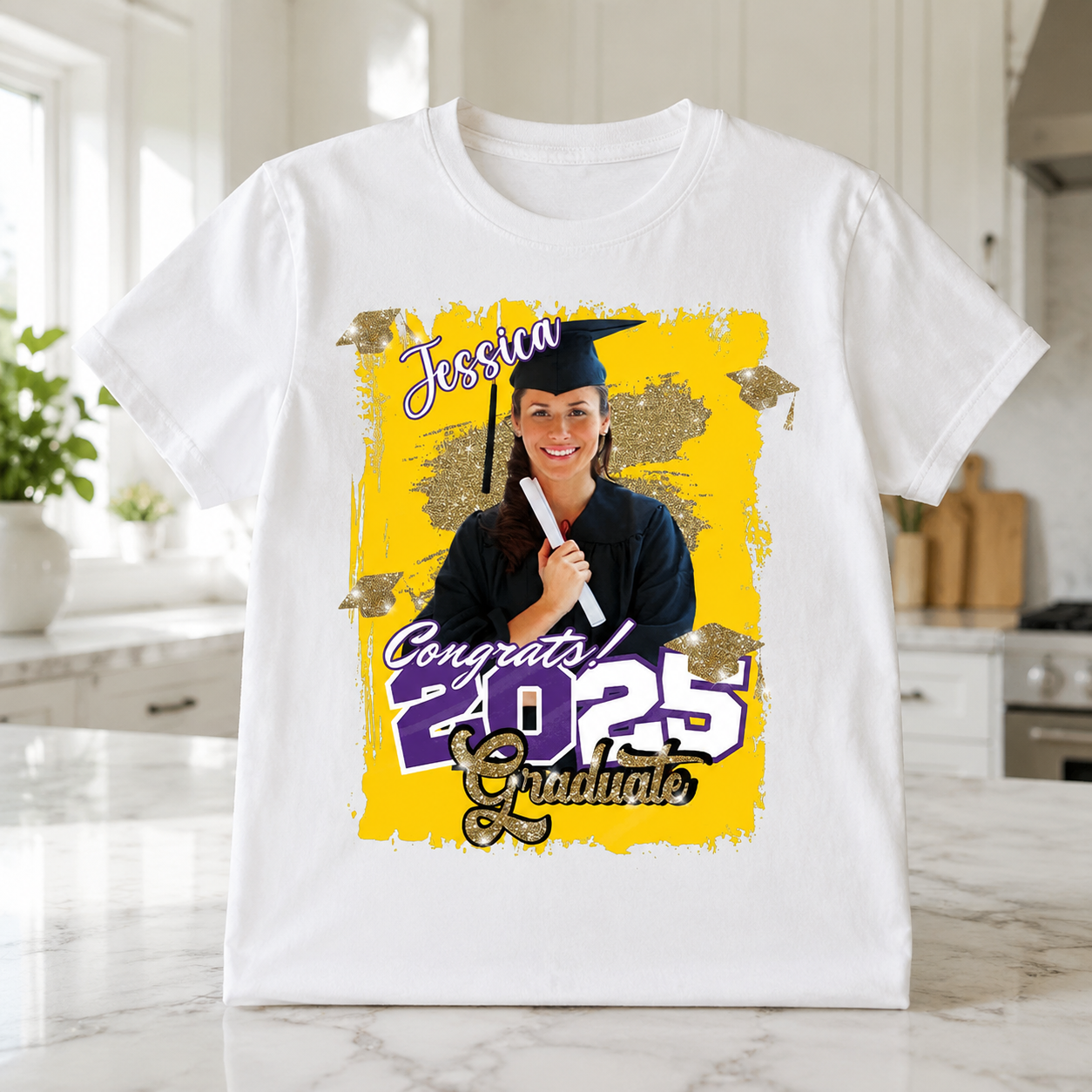 Custom Congrats Graduate Bright T-Shirt — Custom Gift HNCKB