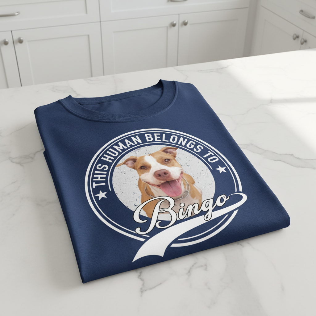 Custom Human Belongs Dog Cat T-Shirt — Gift for Cat Lovers NGV2Q