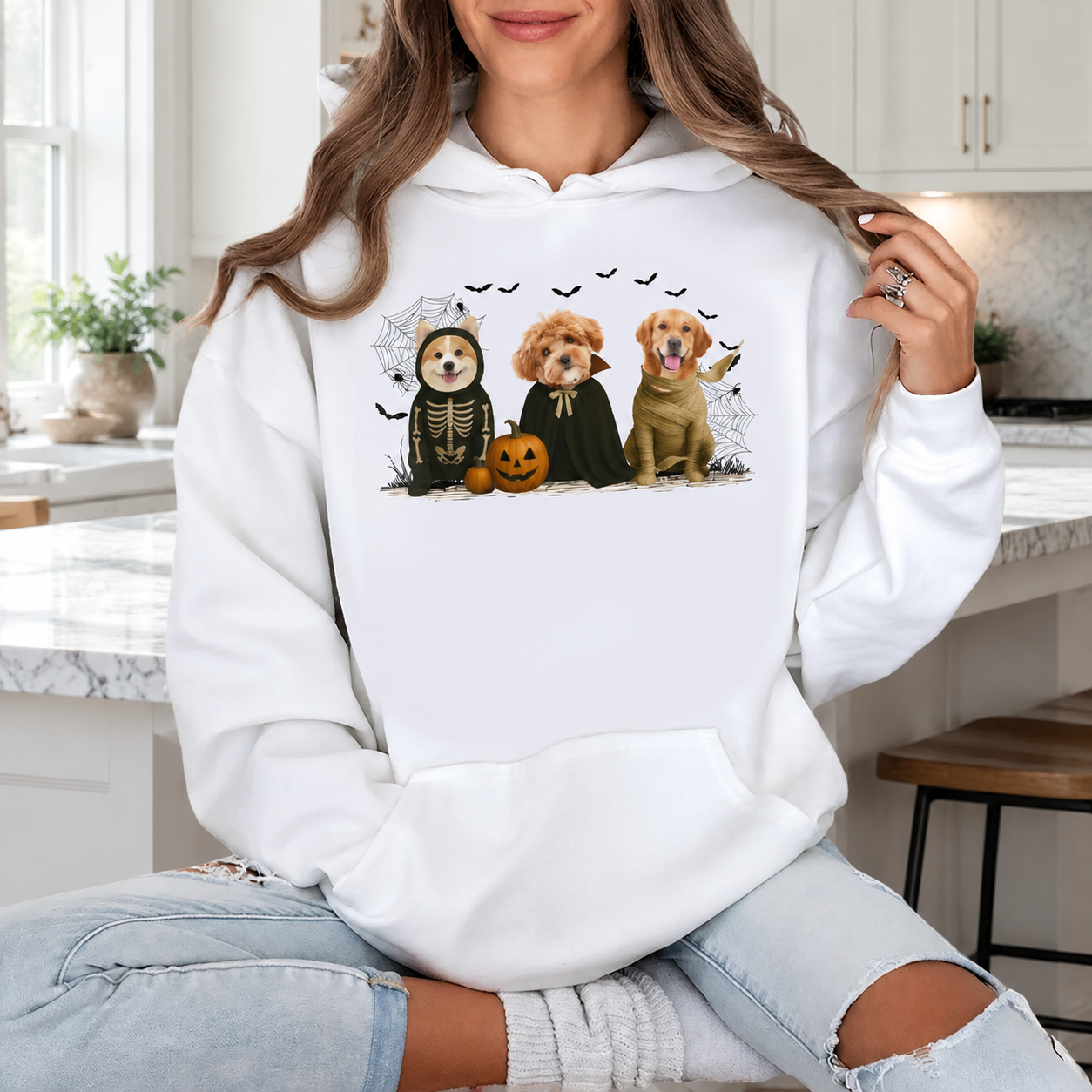 Custom Gothic Halloween Dog Lover T-Shirt — Gift for Dog Lovers 5VT7Y