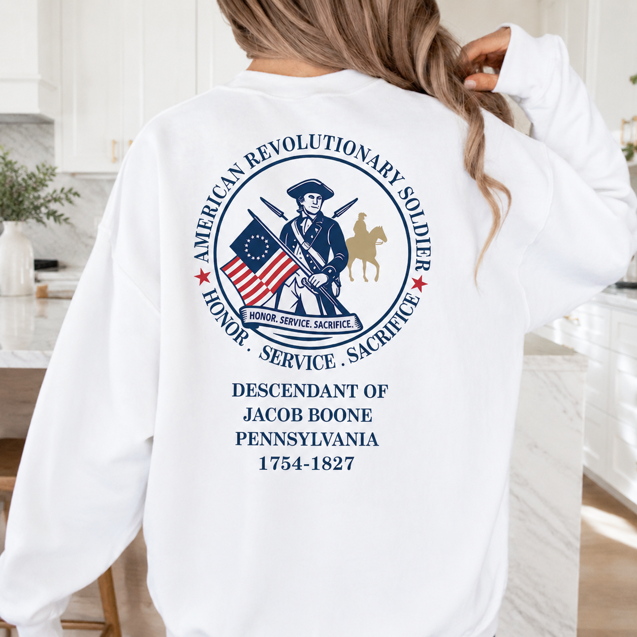 Custom Descendant Patriot Honor Service T-Shirt — Custom Gift WYR5V
