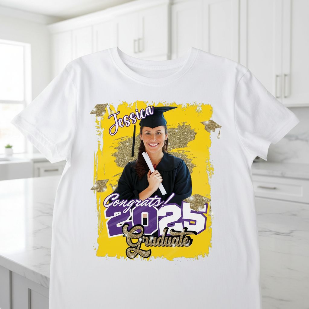 Custom Congrats Graduate Bright T-Shirt — Custom Gift J5G63