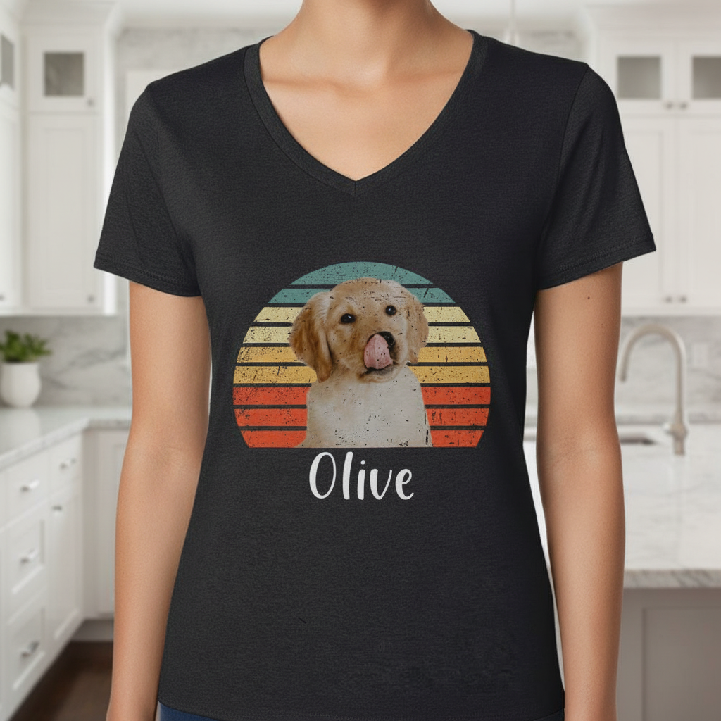 Custom Dog Vintage Retro T-Shirt — Gift for Dog Lovers AT43C