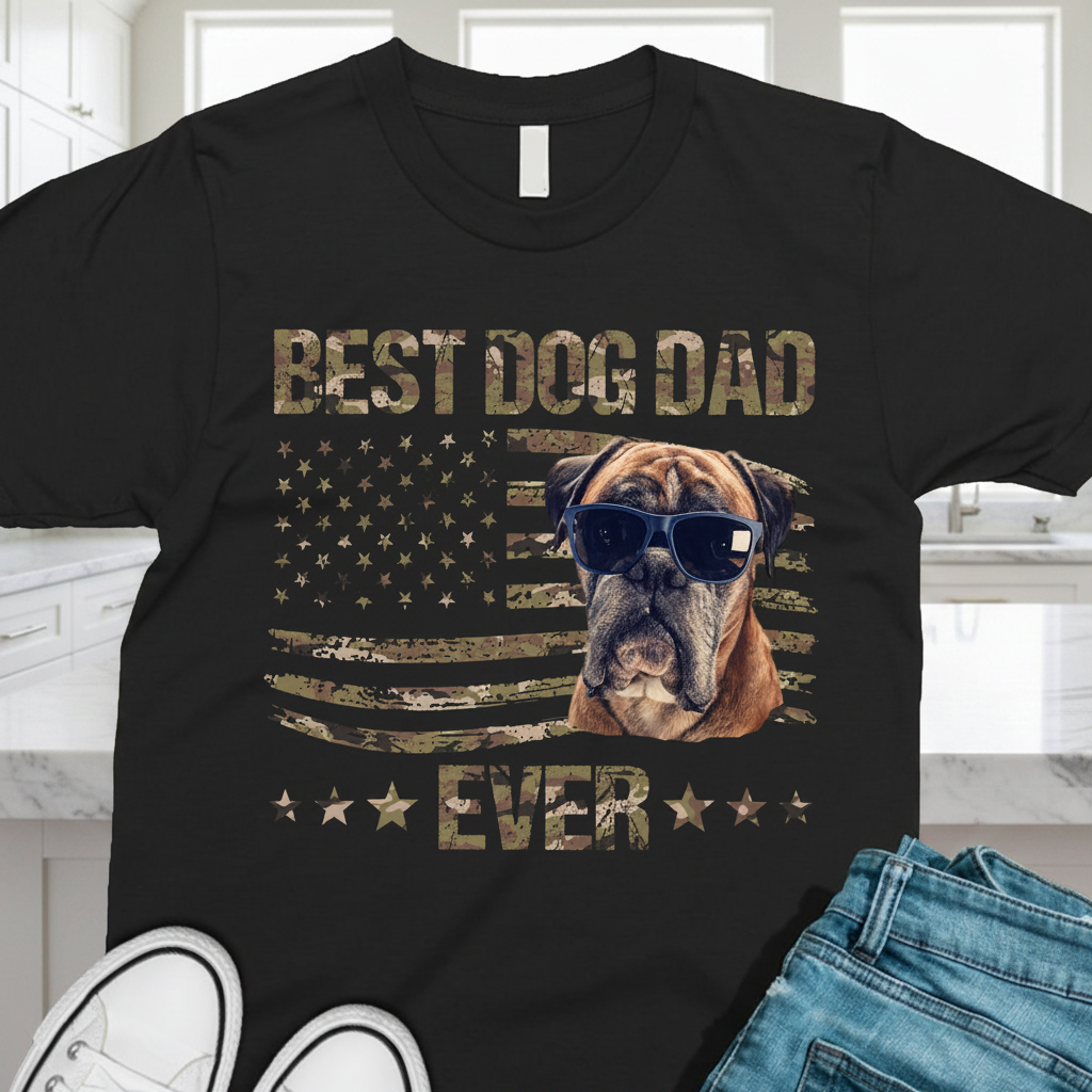 Custom Dog Best Dad Ever T-Shirt — Gift for Dad B6JPY