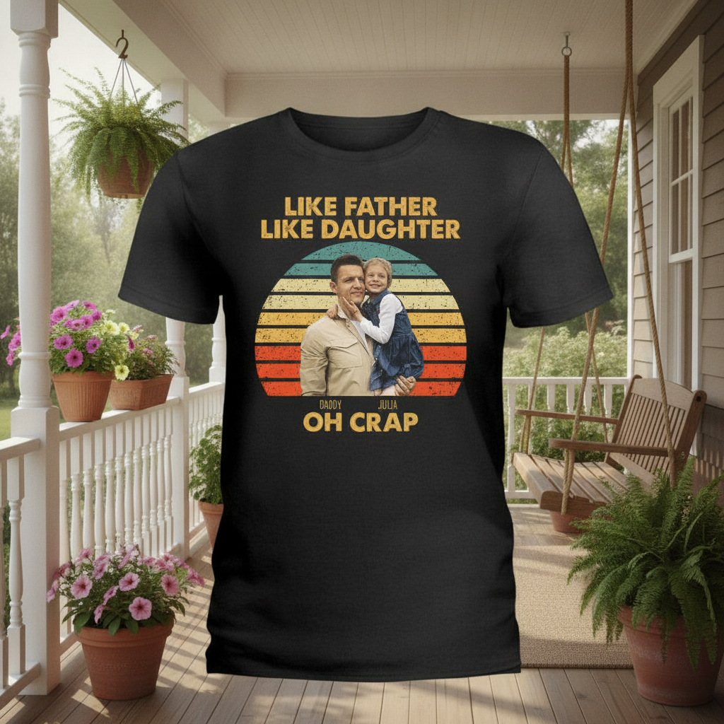 Custom Like Father Daughter Retro T-Shirt — Gift for Dad VUP77