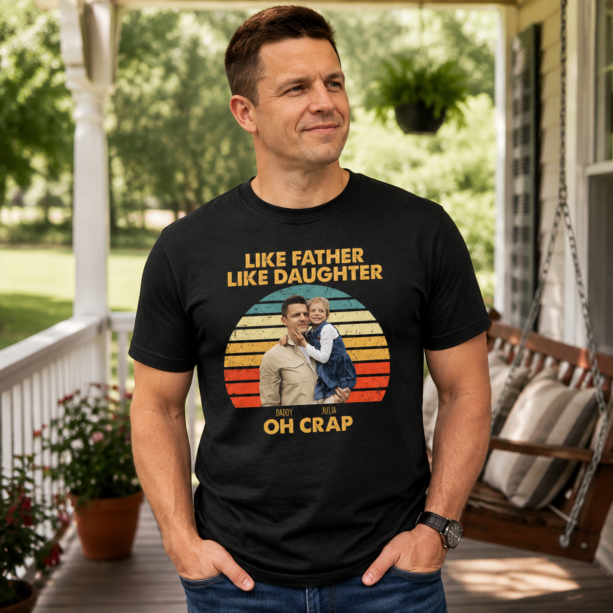 Custom Like Father Daughter Retro T-Shirt — Gift for Dad H4JPY