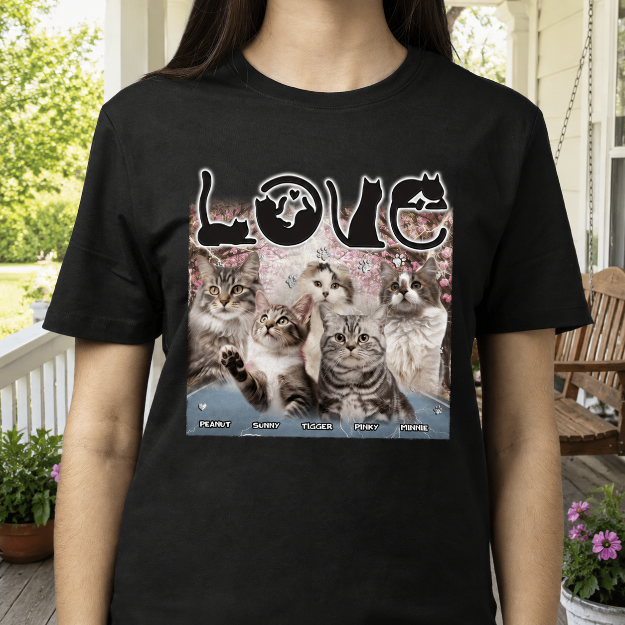 Custom Love Cats Vintage Bootleg T-Shirt — Gift for Cat Lovers W8WZT