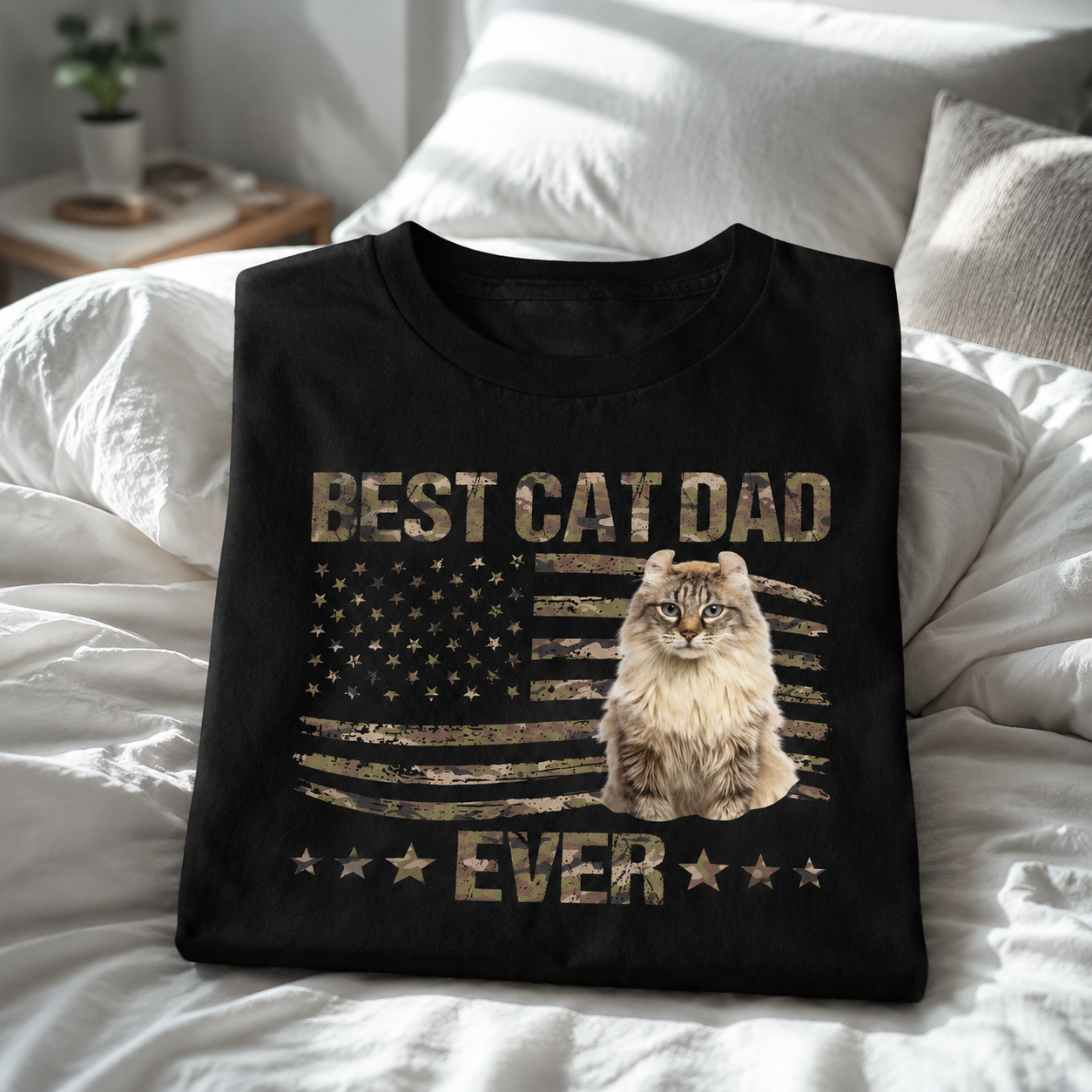 Custom Best Cat Dad Ever T-Shirt — Gift for Dad PYV6V