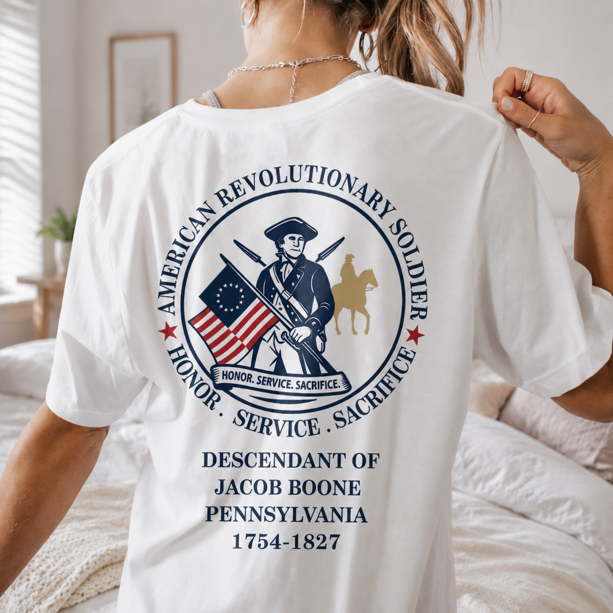 Custom Descendant Patriot Honor Service T-Shirt — Custom Gift WYR5V