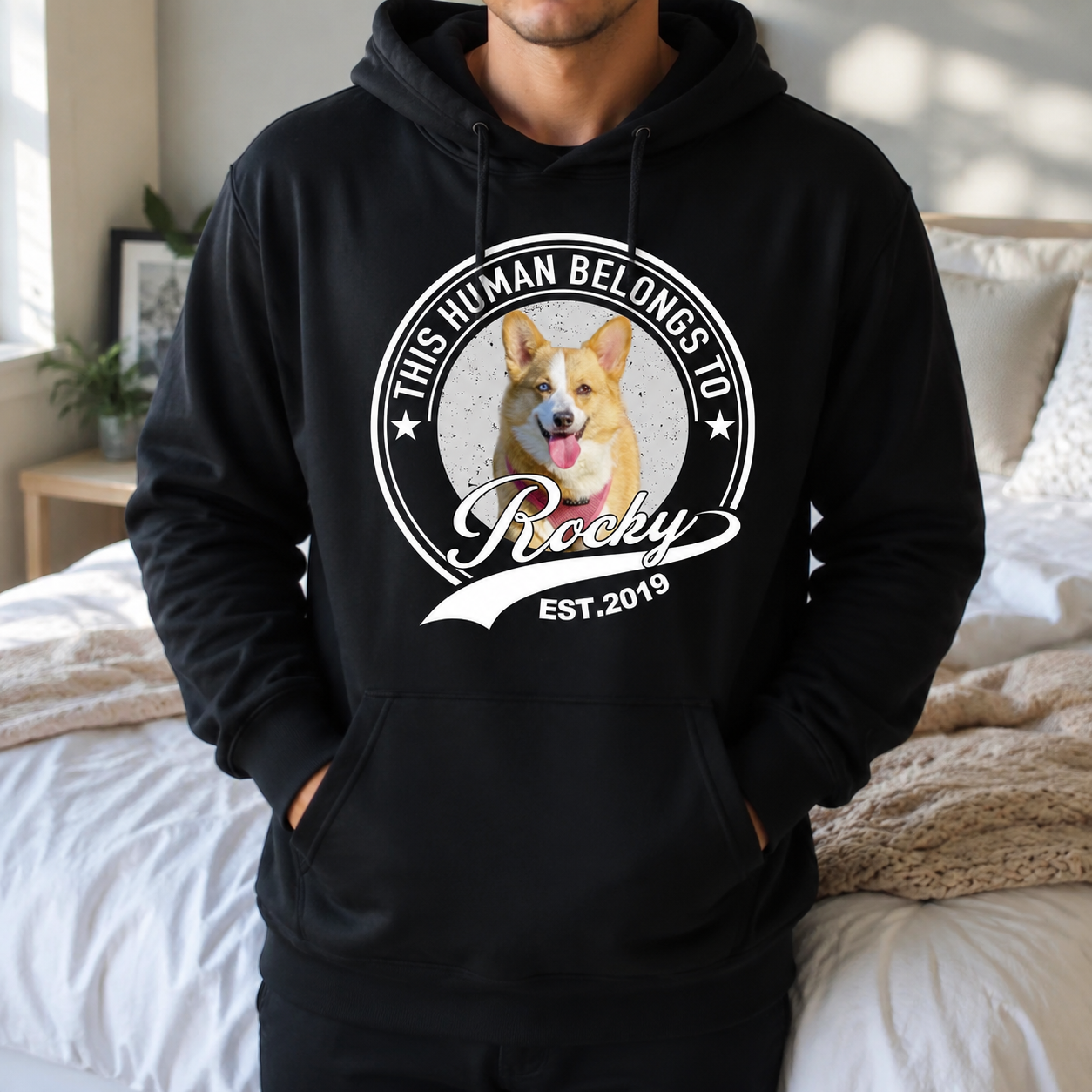 Custom Human Belongs Dog Cat T-Shirt — Gift for Cat Lovers 8V84U