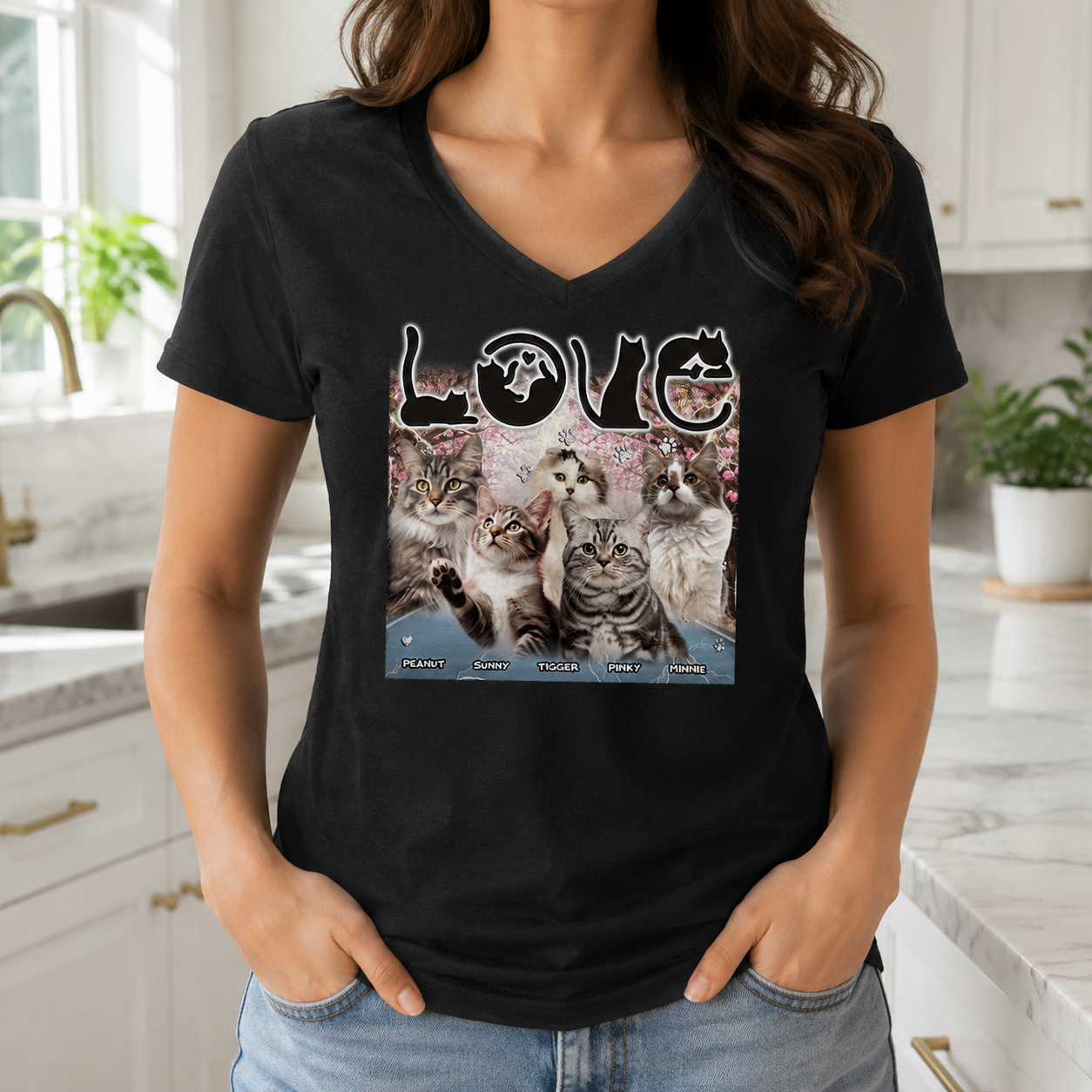 Custom Love Cats Vintage Bootleg T-Shirt — Gift for Cat Lovers W8WZT