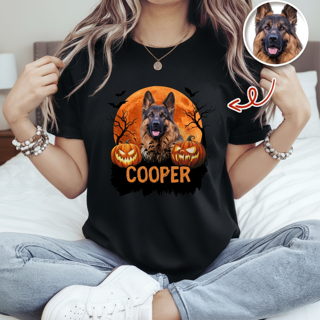 Custom Vtc Halloween Dog Dark T-Shirt — Gift for Dog Lovers ZCRNJ