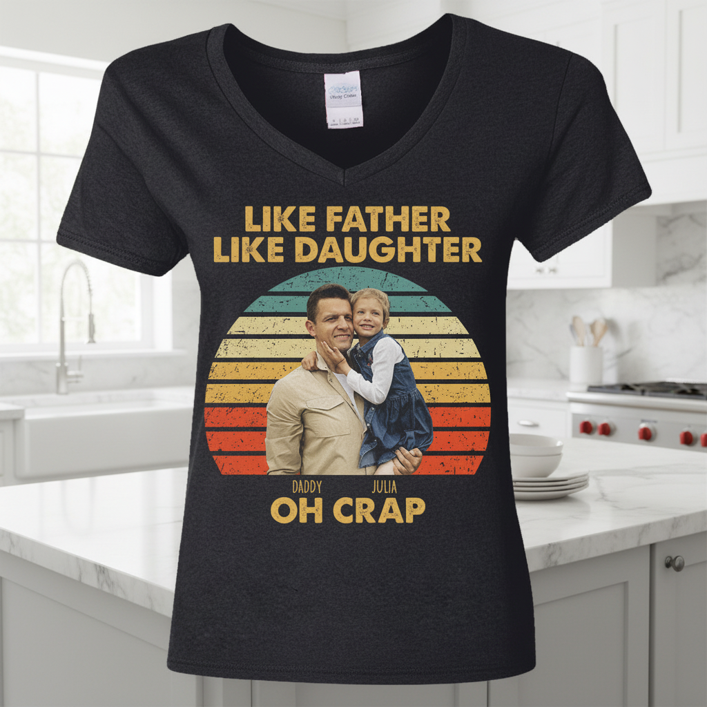 Custom Like Father Daughter Retro T-Shirt — Gift for Dad VUP77