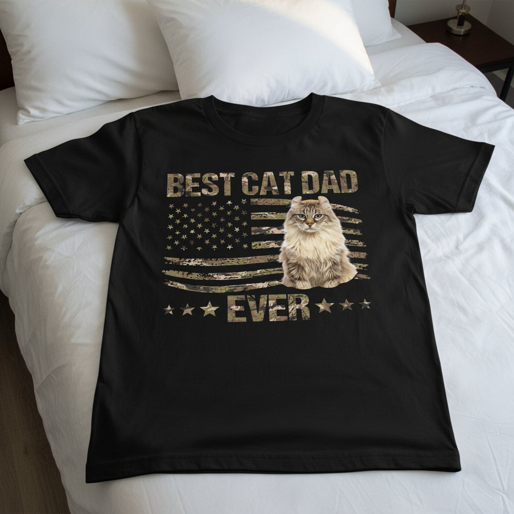 Custom Best Cat Dad Ever T-Shirt — Gift for Dad U429M