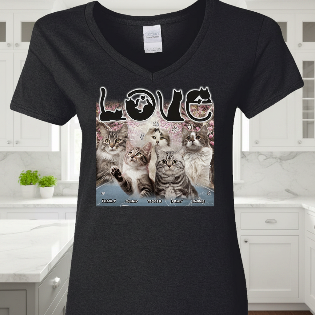 Custom Love Cats Vintage Bootleg T-Shirt — Gift for Cat Lovers YHM5D