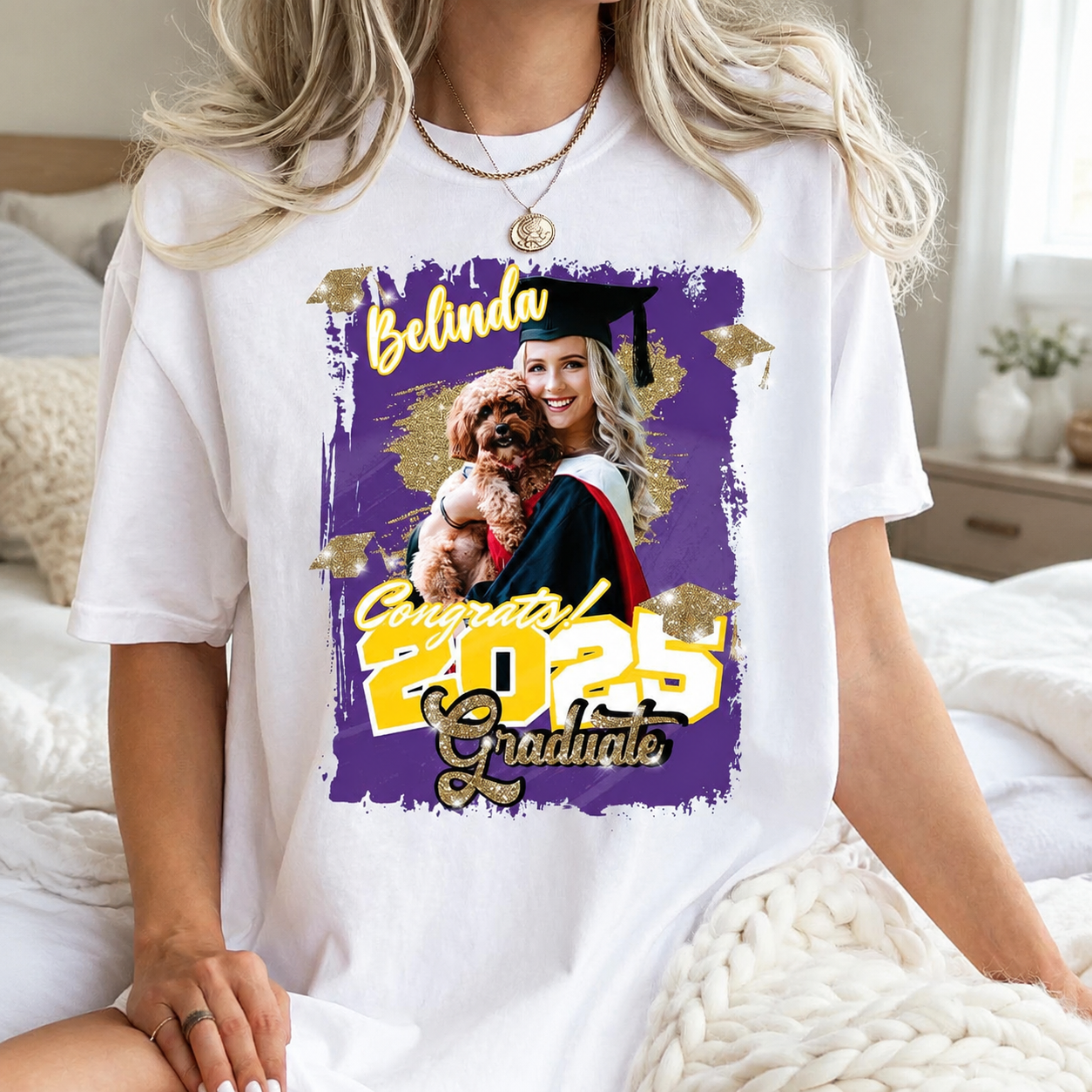 Custom Congrats Graduate Bright T-Shirt — Custom Gift HNCKB