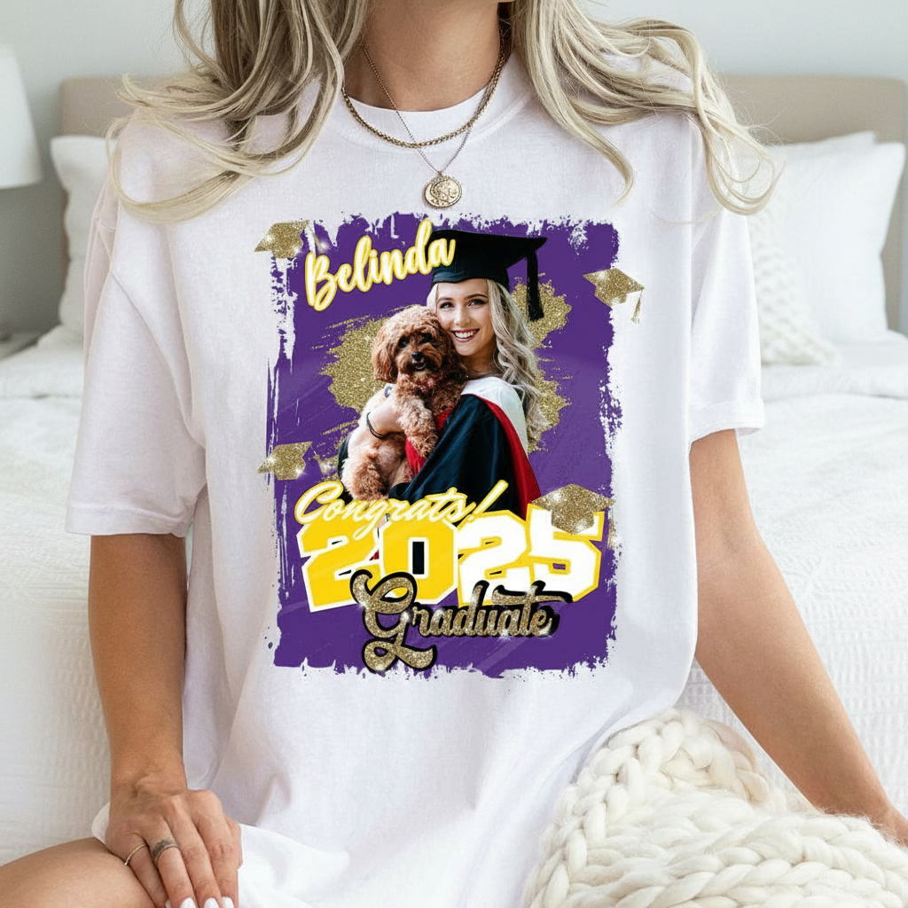 Custom Congrats Graduate Bright T-Shirt — Custom Gift J5G63