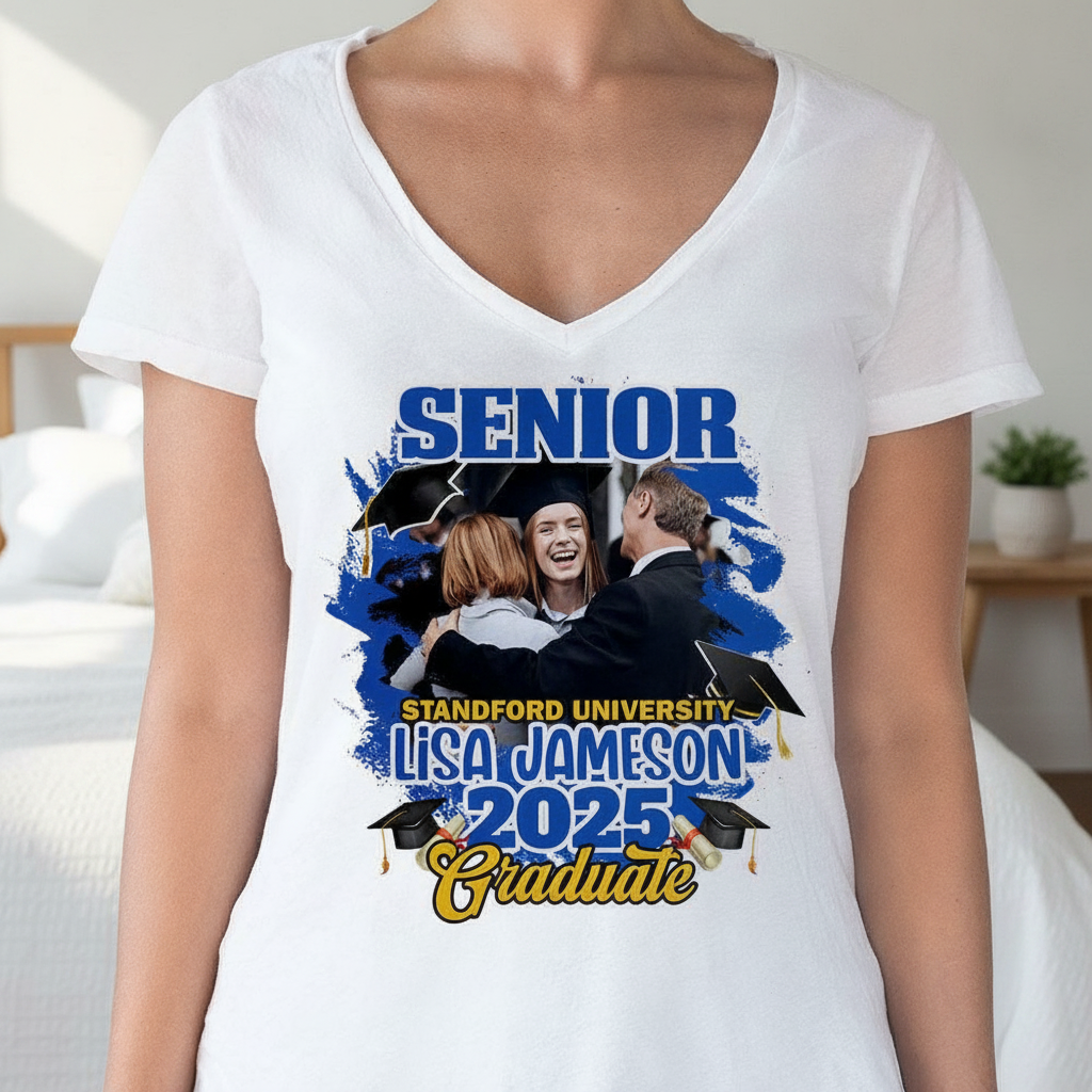 Custom Congrats Senior Graduation Bright T-Shirt — Custom Gift KQSBE