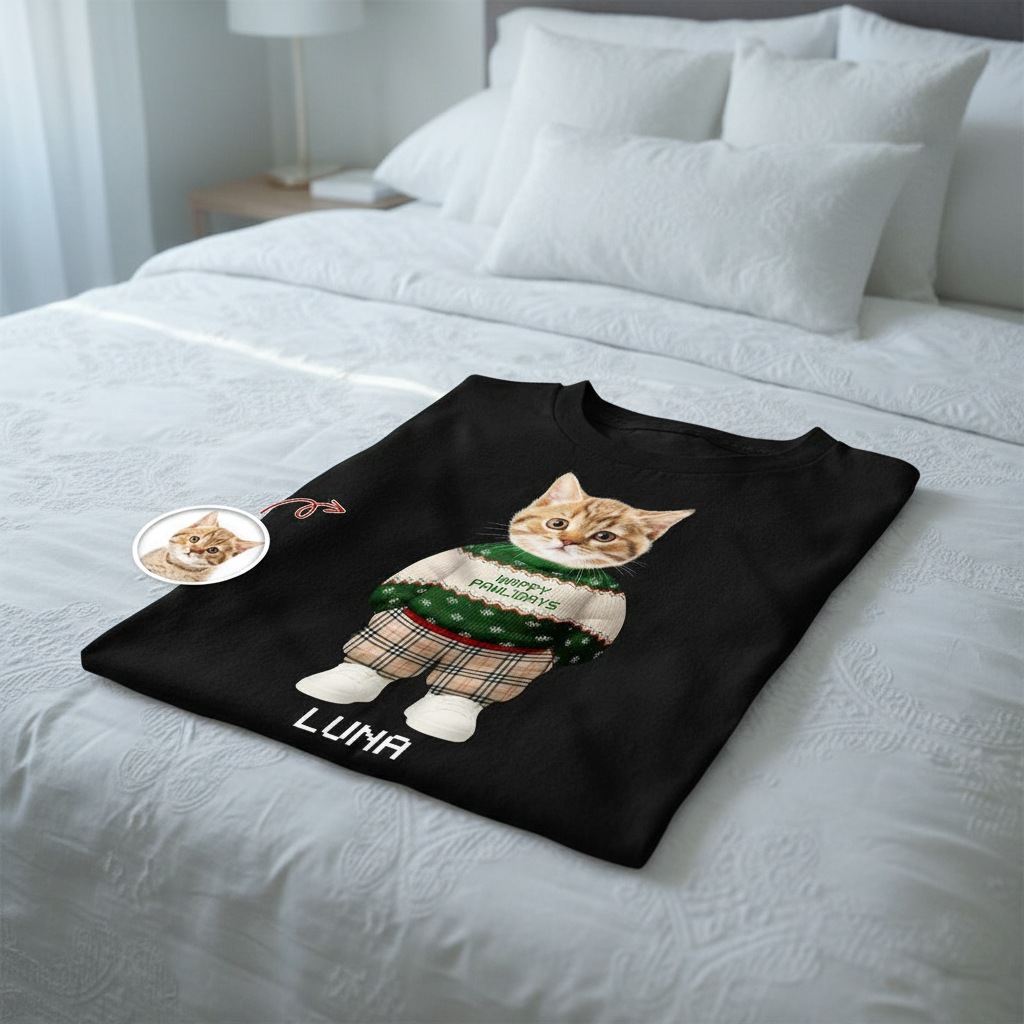 Custom Mha Dog Cat Xmas T-Shirt — Christmas Gift C9YXU
