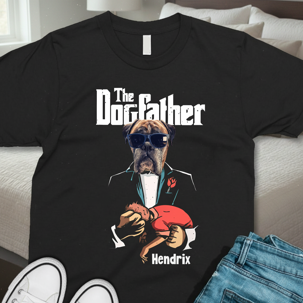 Custom Dog Dogfather Dad T-Shirt — Gift for Dad DB776