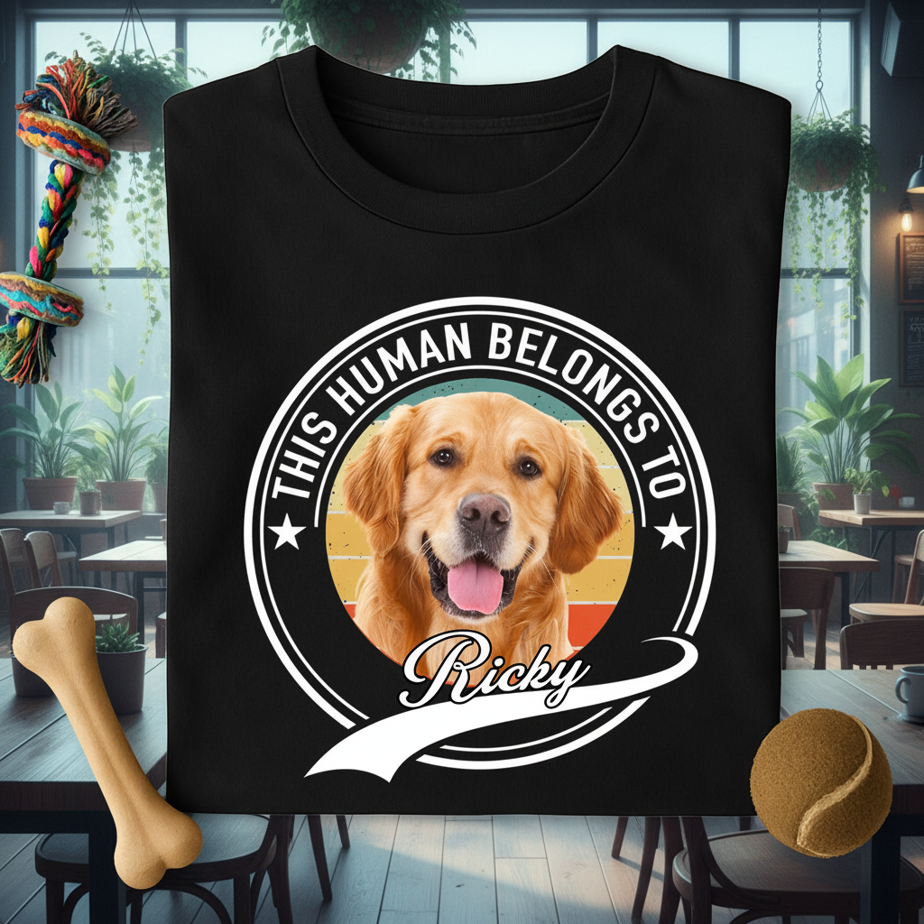 Custom Human Belongs Dog Cat T-Shirt — Gift for Cat Lovers NGV2Q