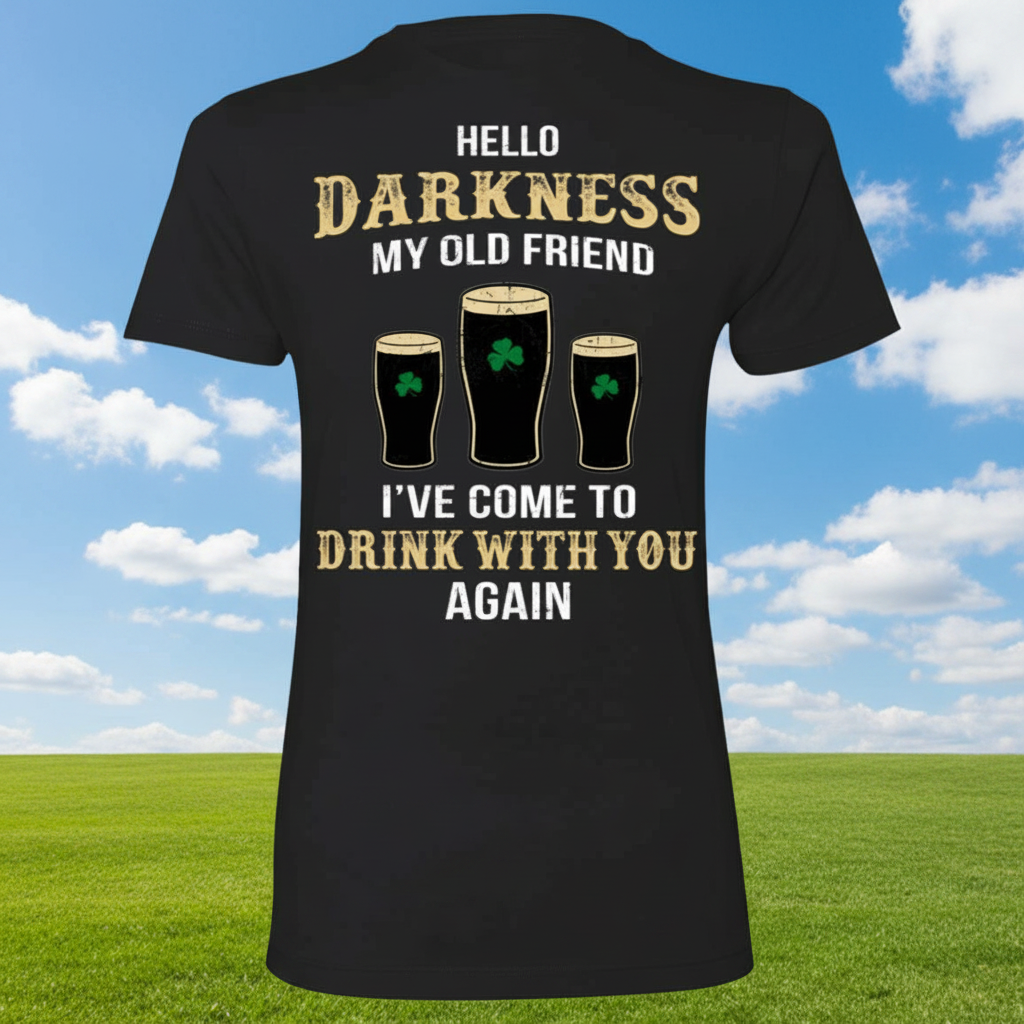 Custom Irish Darkness Front Shamrock T-Shirt — Custom Gift BFP7Z