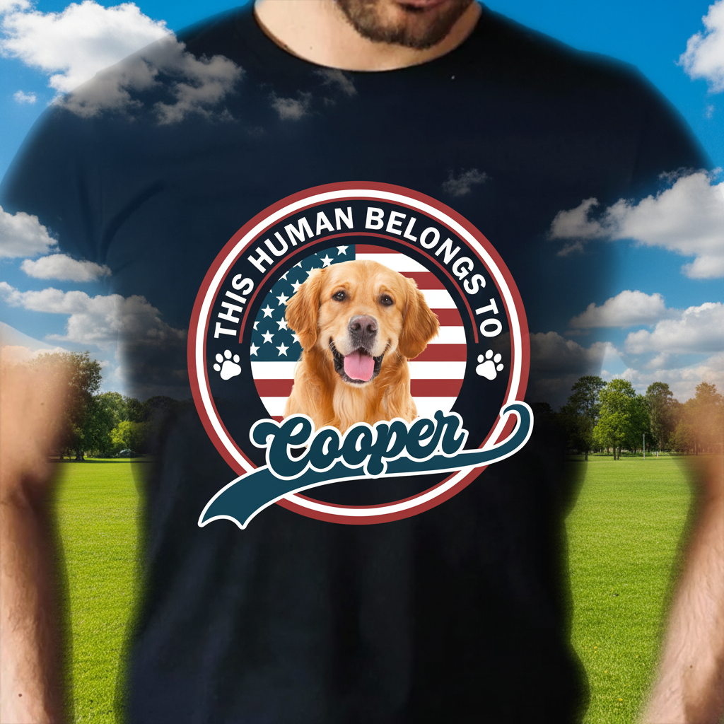 Custom Vth This Human Belongs T-Shirt — Gift for Cat Lovers YVWX6