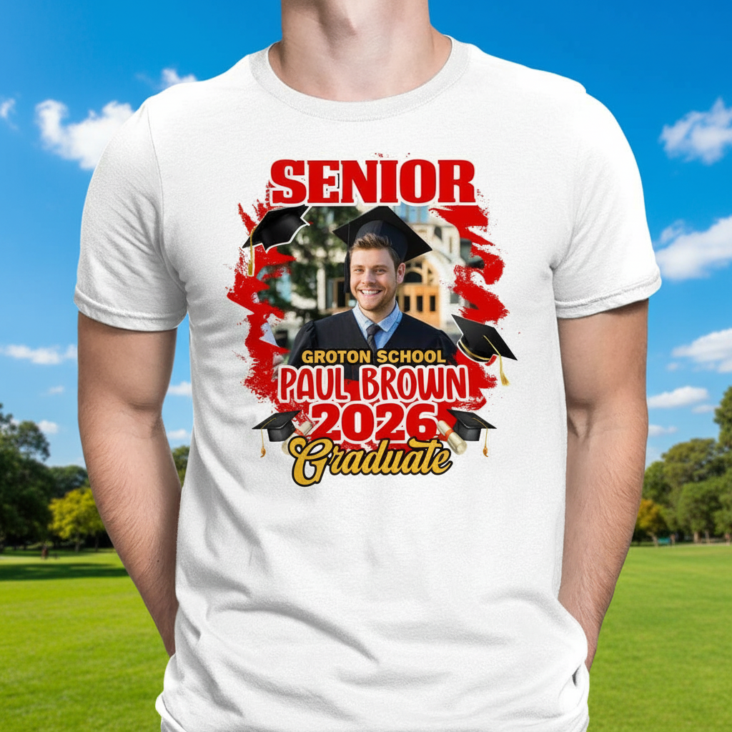 Custom Congrats Senior Graduation Bright T-Shirt — Custom Gift KQSBE